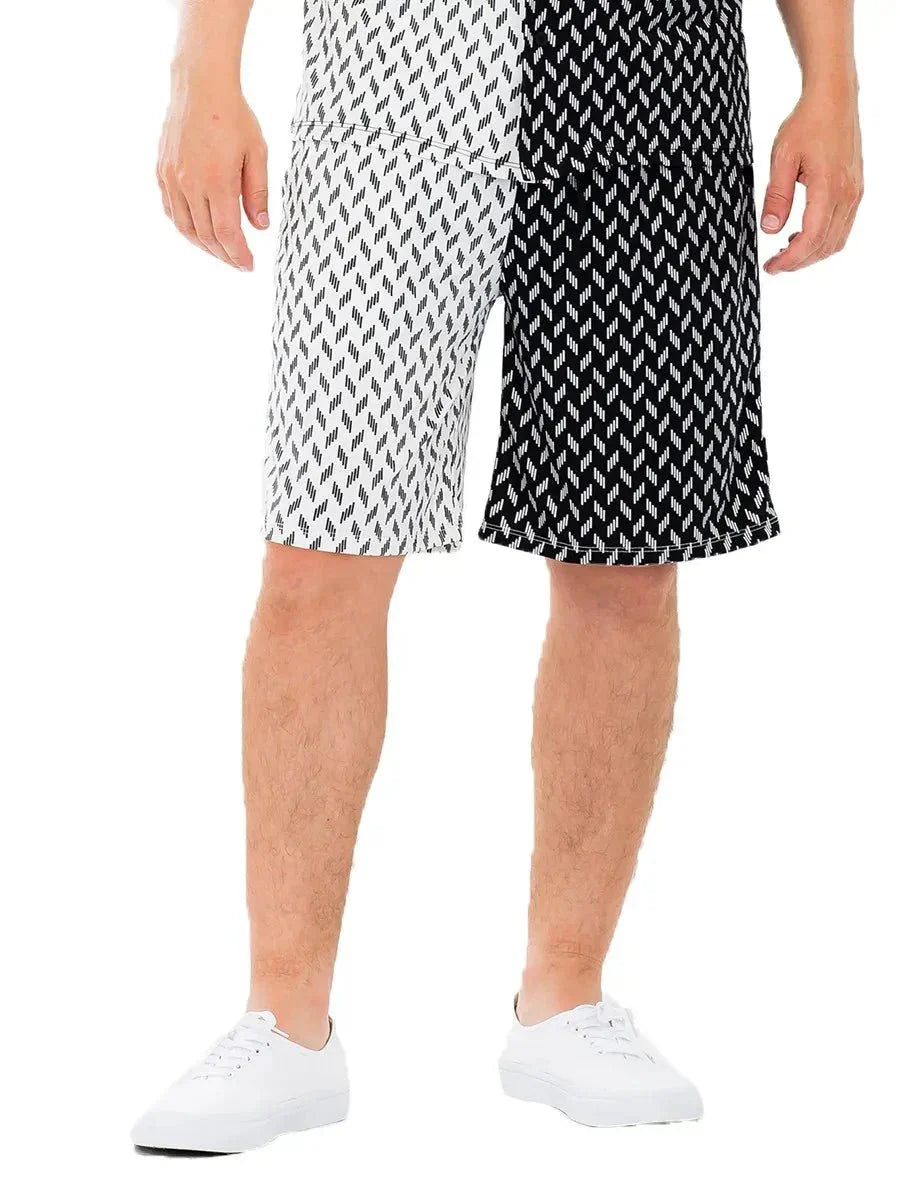 WEIV Men's Diamond Two Tone Print Shorts - VILLA FASHION